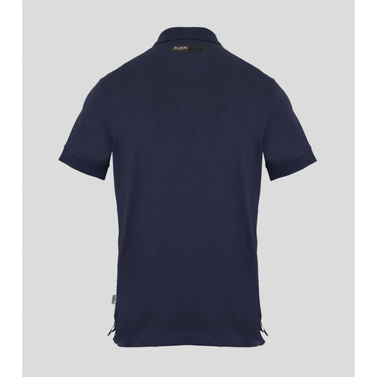 Plein Sport Men Short Sleeves Polo Shirt – Stretchable - Navy -Guocali