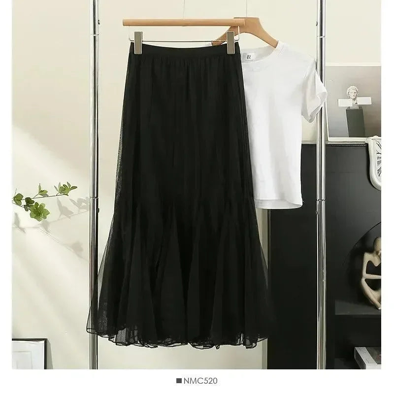 Reversible High-Waist Pleated Skirt -Guocali