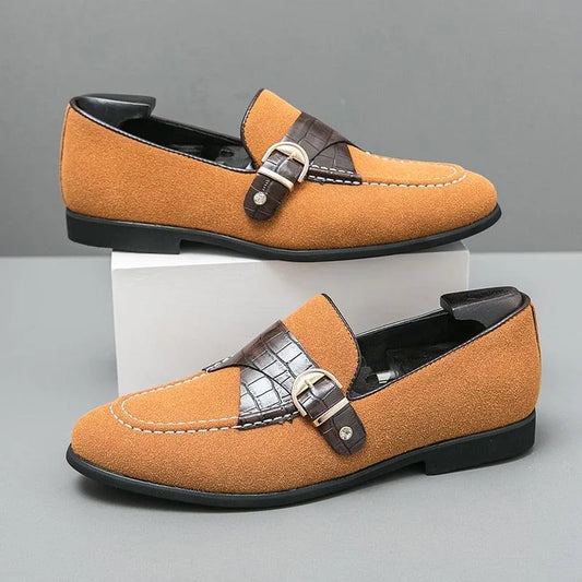 Men Casual Slipper Dress Loafers - Slip-On, Buckles Formal Dress Shoes