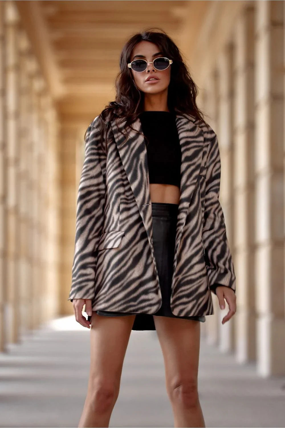 Women Blazer - Breathable - Button - Brown -Guocali