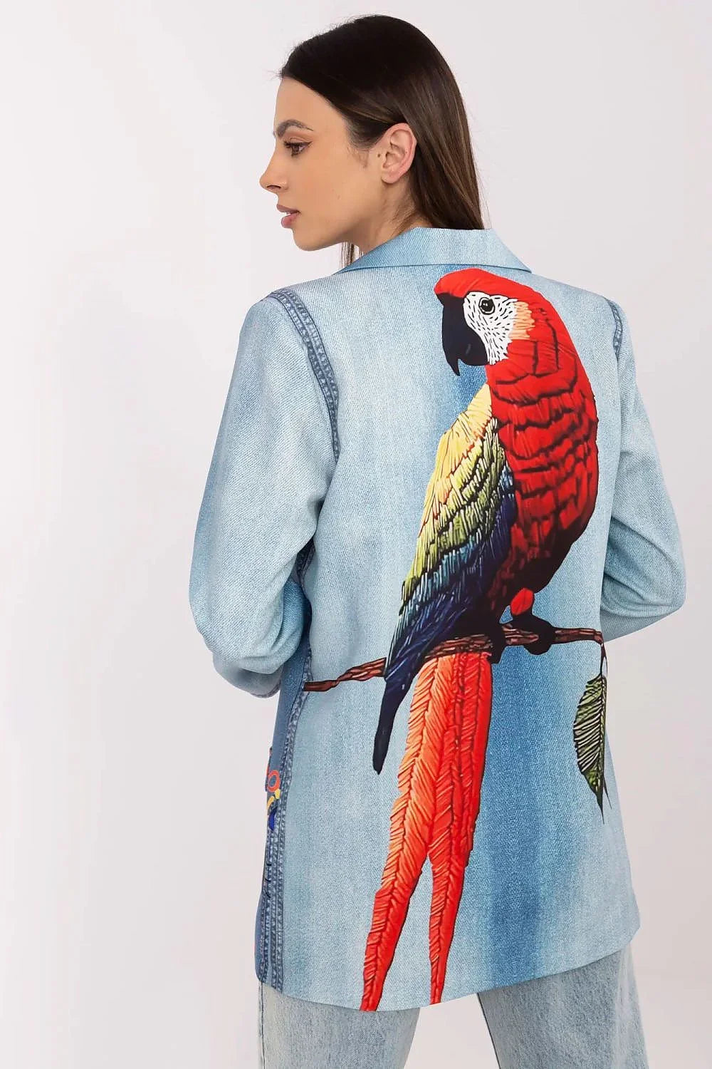 Women Blazer - Lightweight - 1-Button - Blue, Multicolor, Red, Orange, Green, Black, Yellow -Guocali