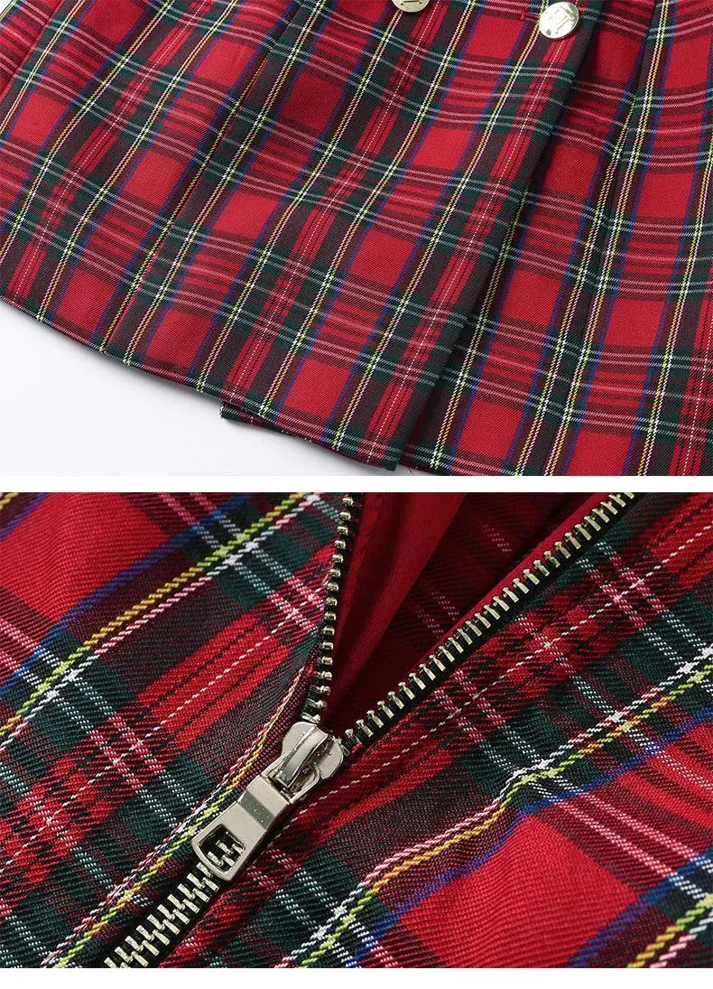 Women Blazer - Lightweight - Double Breasted - Red, Multicolor -Guocali