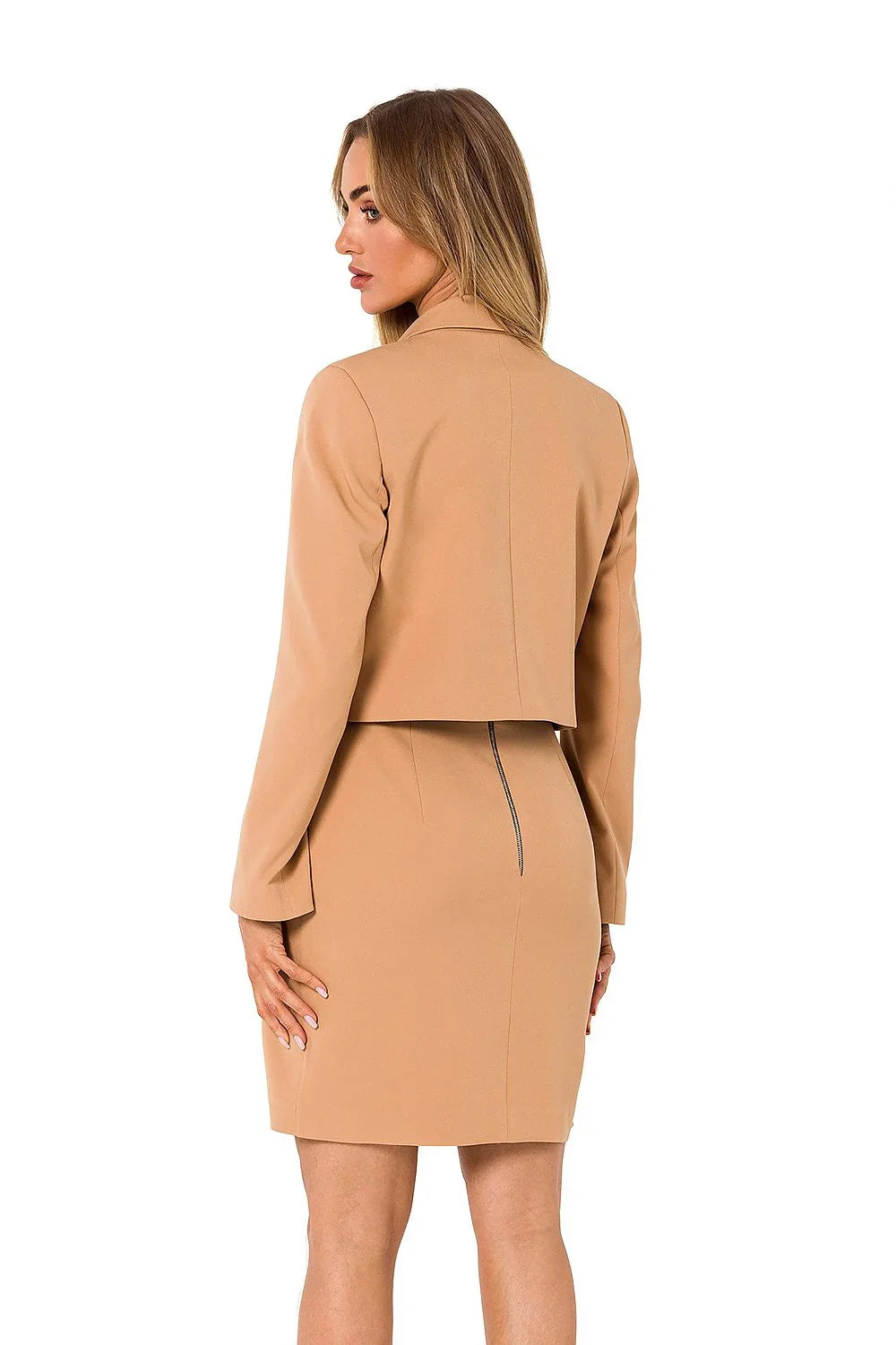 Women Blazer - Stretchable - 1-Button - beige -Guocali