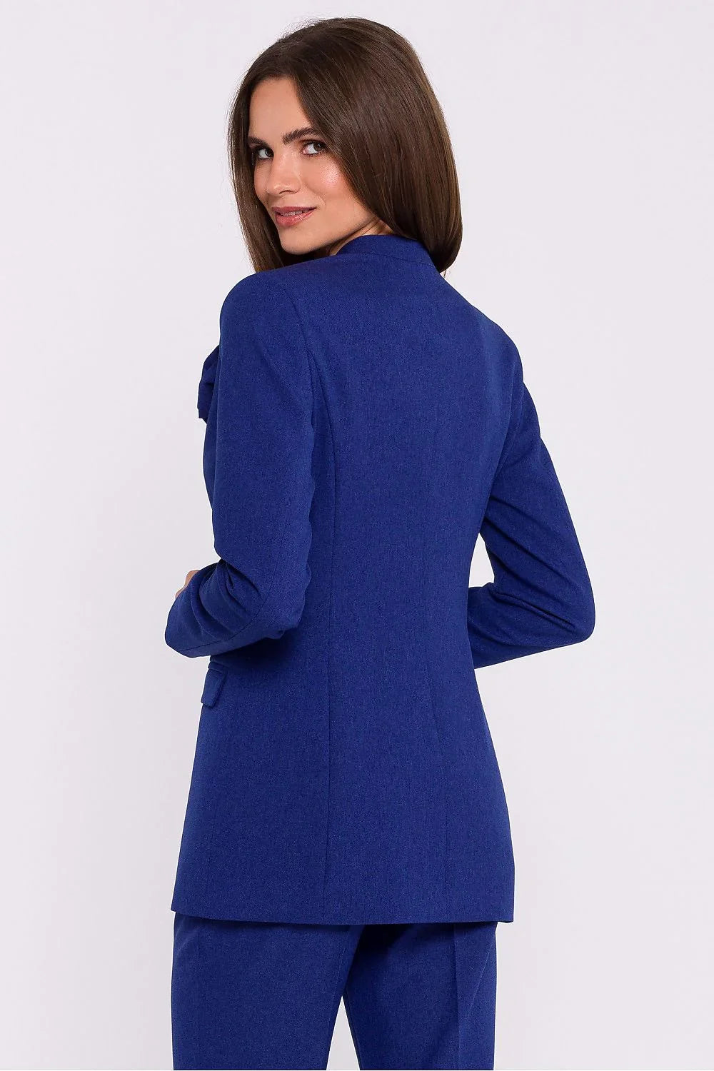Women Blazer - Stretchable - 1-Button - Blue -Guocali