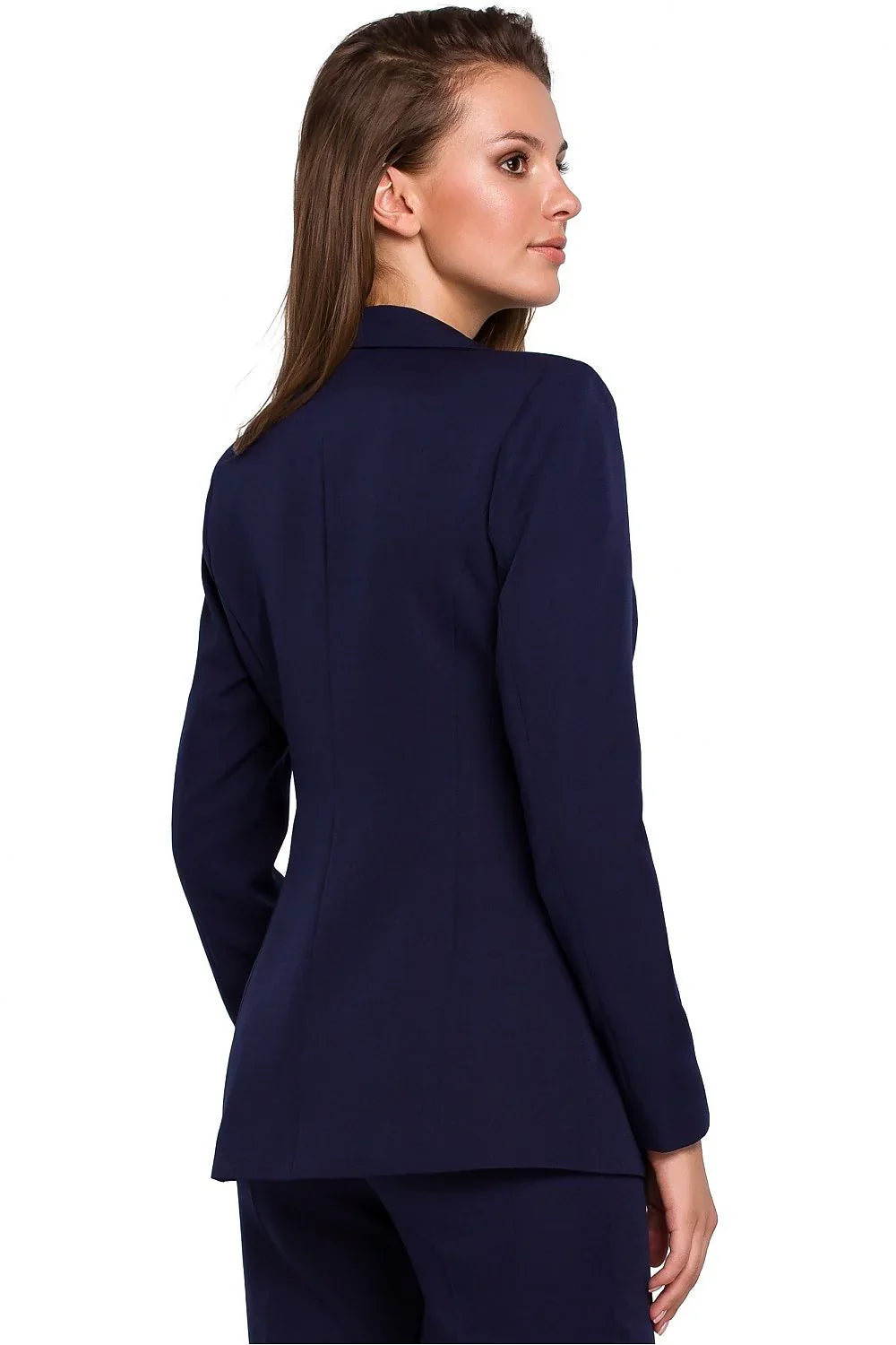 Women Blazer - Stretchable - 1-Button - Navy, Blue -Guocali