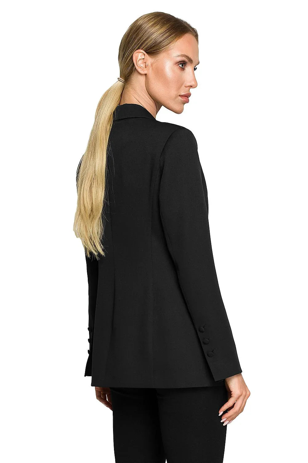 Women Blazer - Stretchable - Button - Black -Guocali