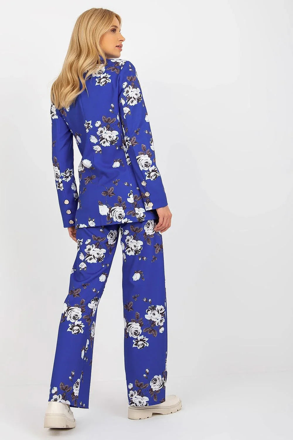 Women Blazer - Stretchable - Button - Blue, White, Brown -Guocali