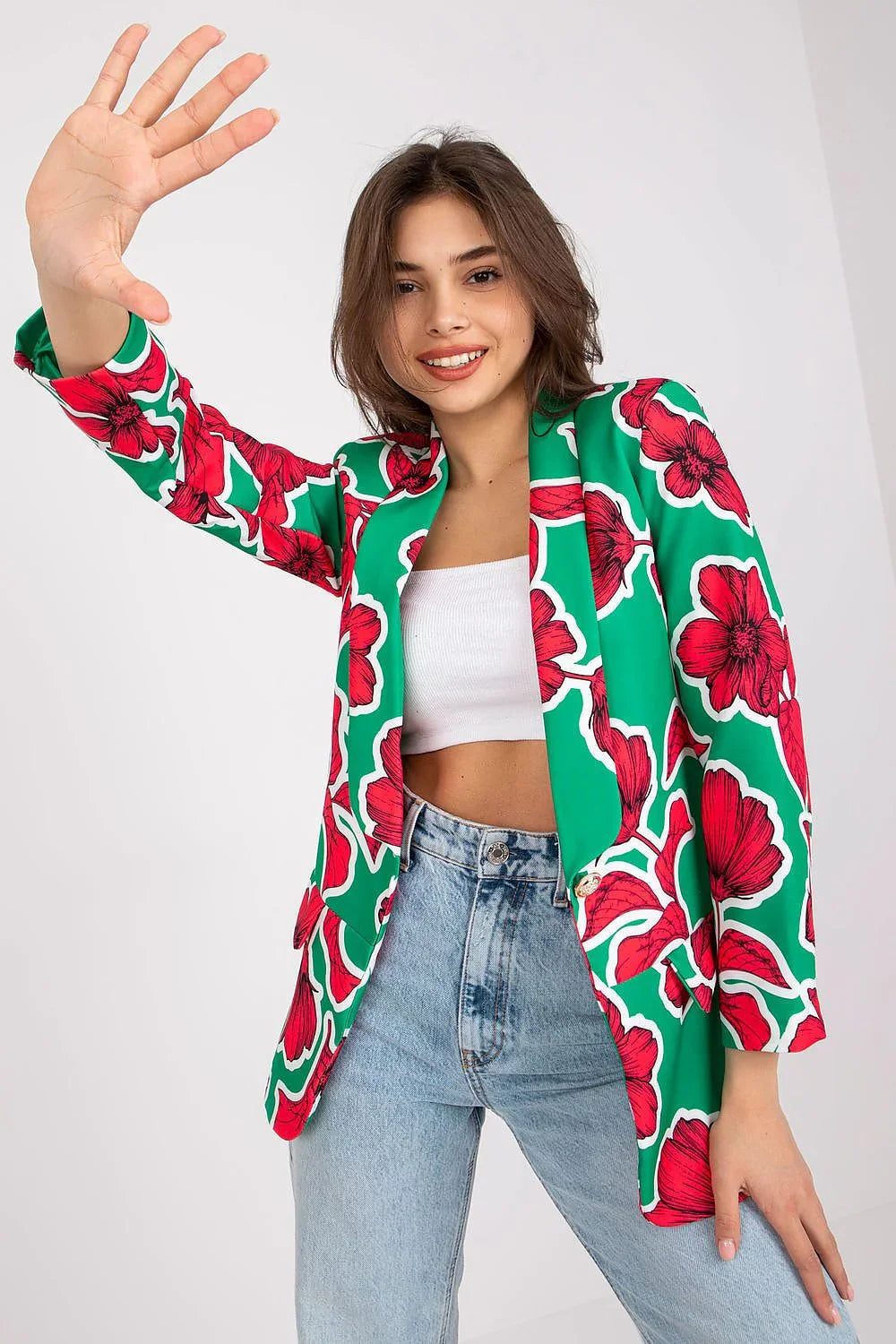 Women Blazer - Stretchable - Button - Green, Red, White -Guocali