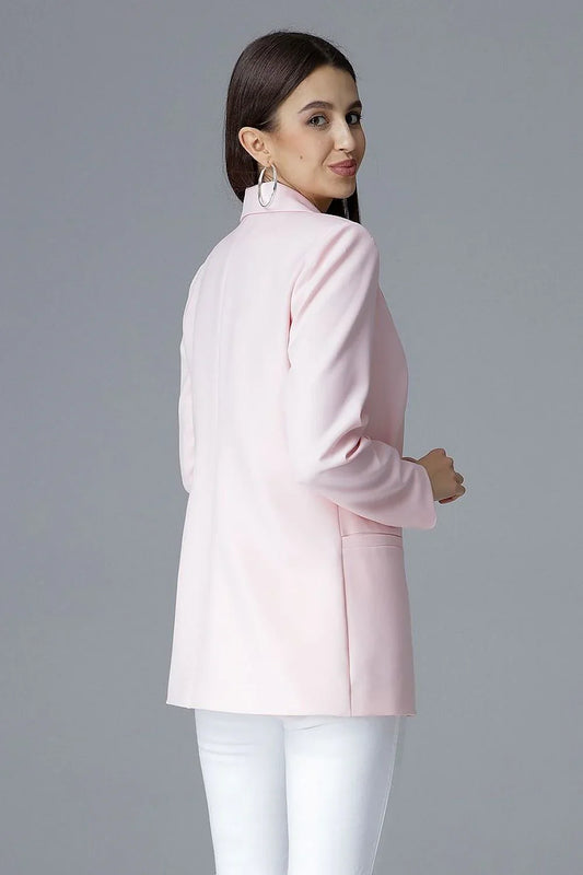 Women Blazer - Stretchable - Double-Breasted - pink -Guocali