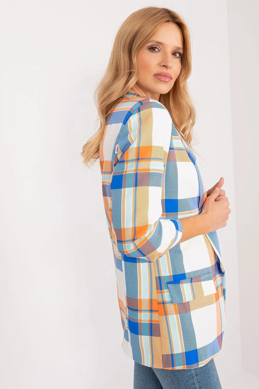 Women Blazer - Stretchable - Slip-On - Multicolor, Blue, Orange, White -Guocali