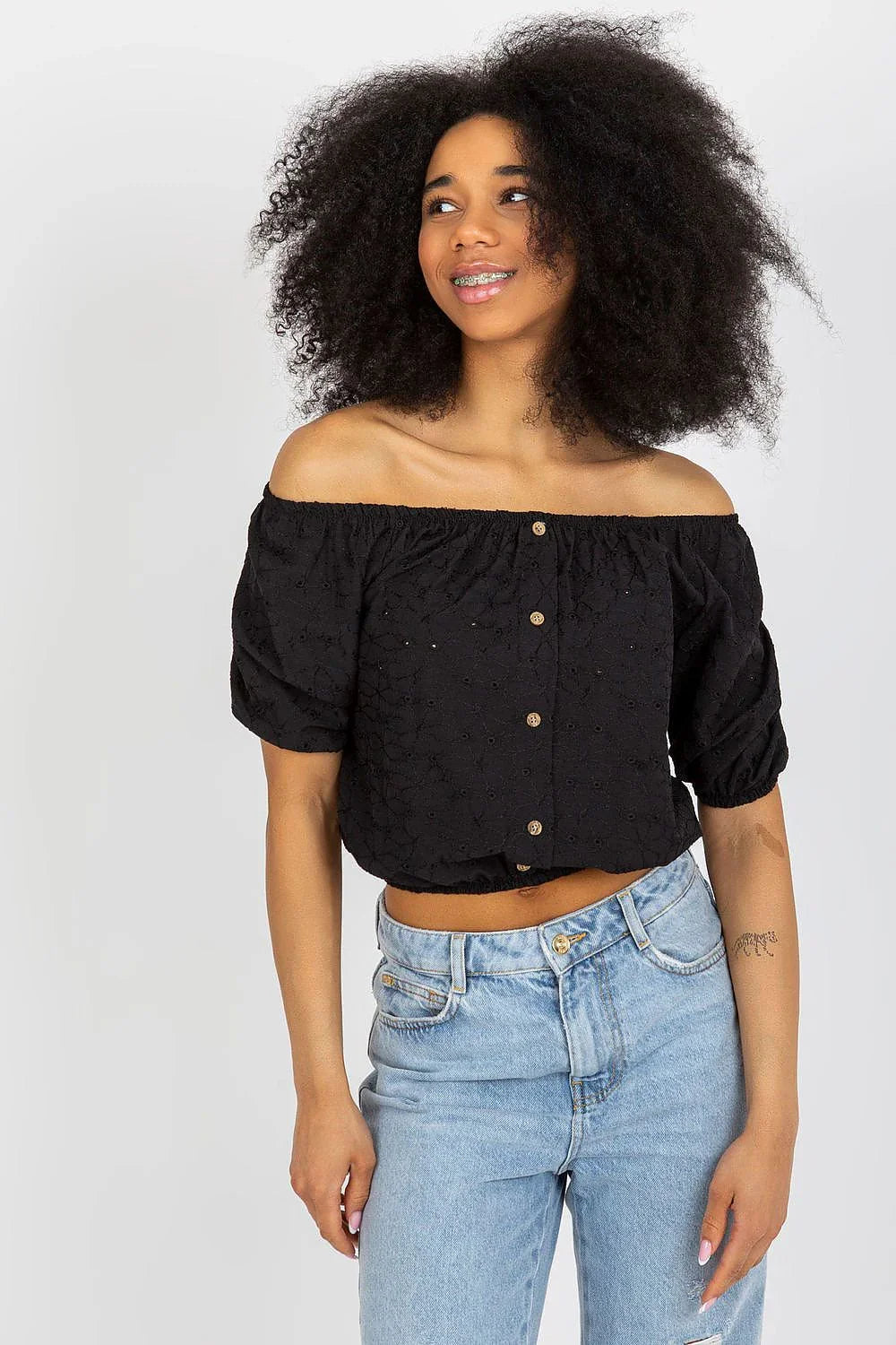 Women Blouse – Breathable – Short Sleeve - Black -Guocali