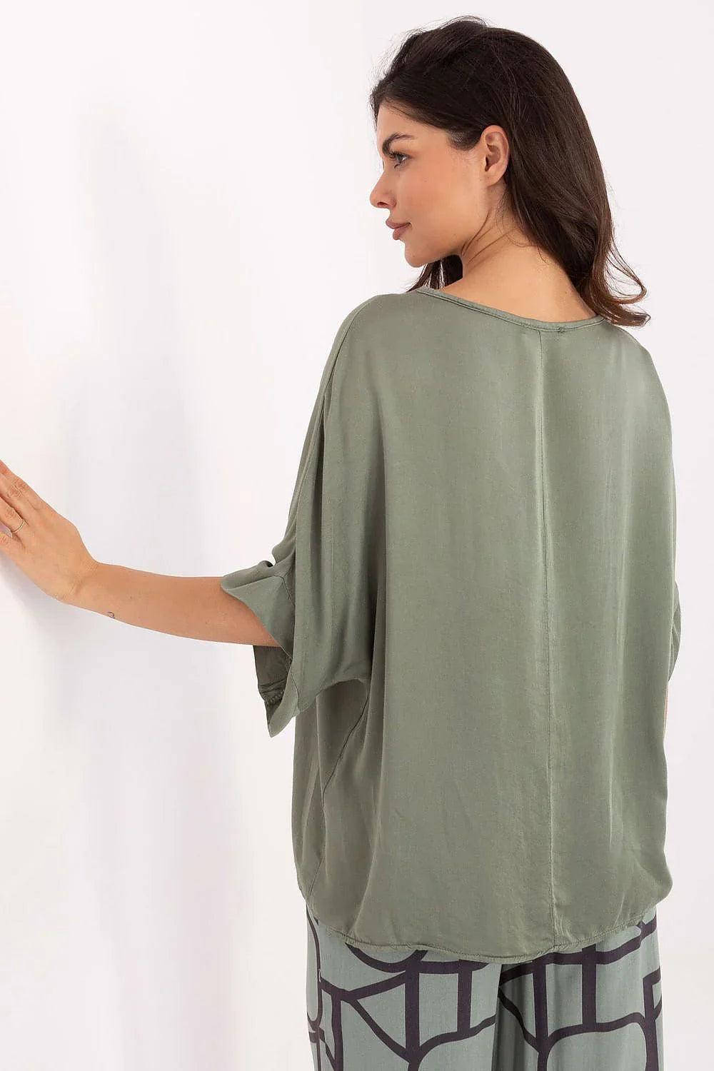 Women Blouse – Breathable – Three-Quarter Sleeve - Green -Guocali