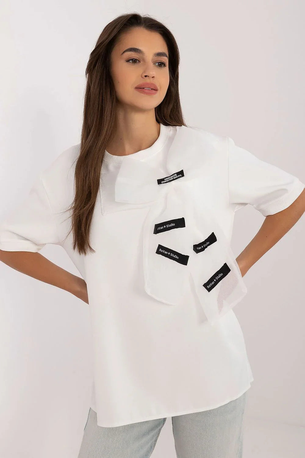 Women Blouse – Lightweight – Short Sleeve - White -Guocali