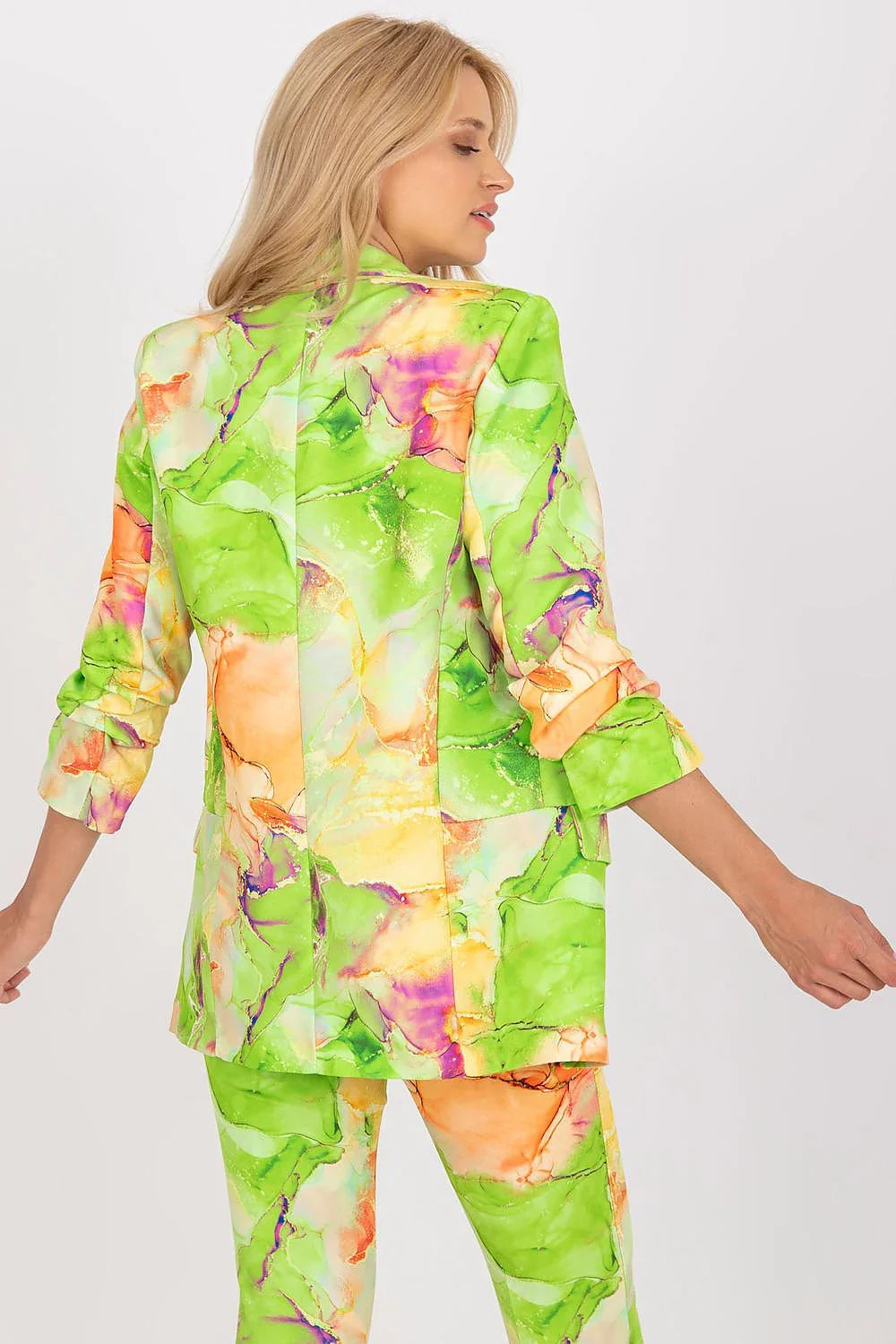 Women Casual Blazer - Stretchable - Slip-On - Green, Yellow, Orange, Multicolor -Guocali