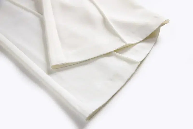 Women Pant Suit - Diamonds Beaded Blazer, Flare Trousers -Guocali