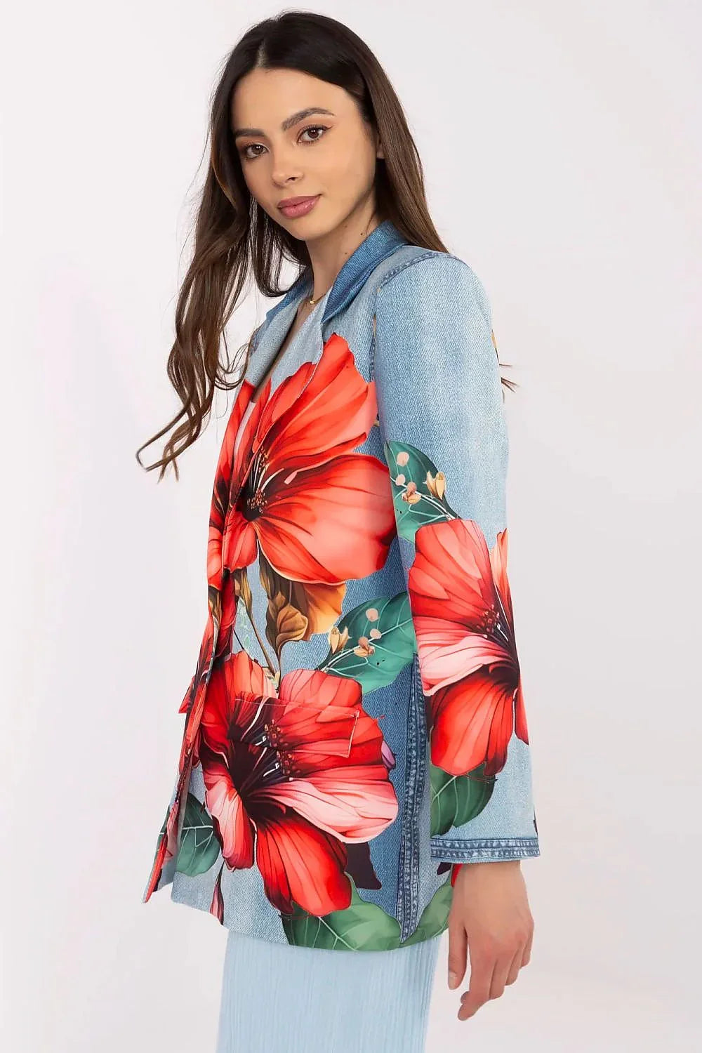 Women's Blazer - Lightweight - 1-Button - Blue, Red, Green, Multicolor -Guocali