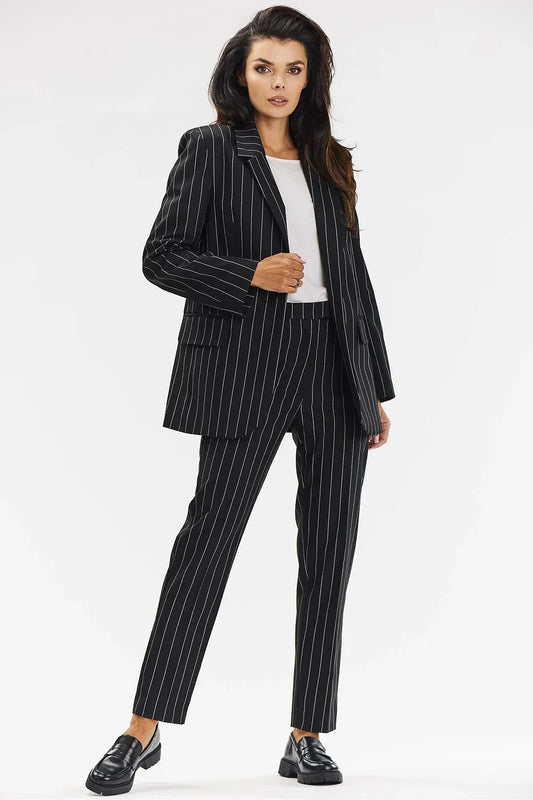 Women's Blazer - Lightweight - Button - Black -Guocali