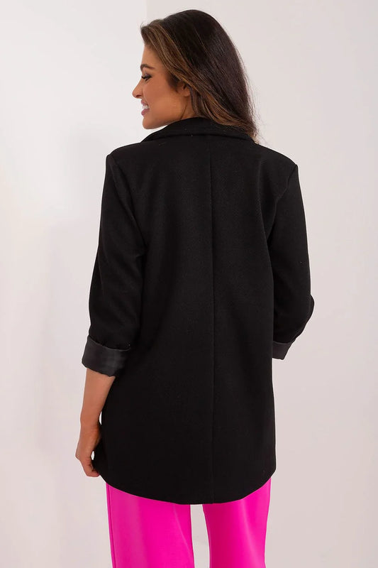 Women's Blazer - Stretchable - Button - Black -Guocali