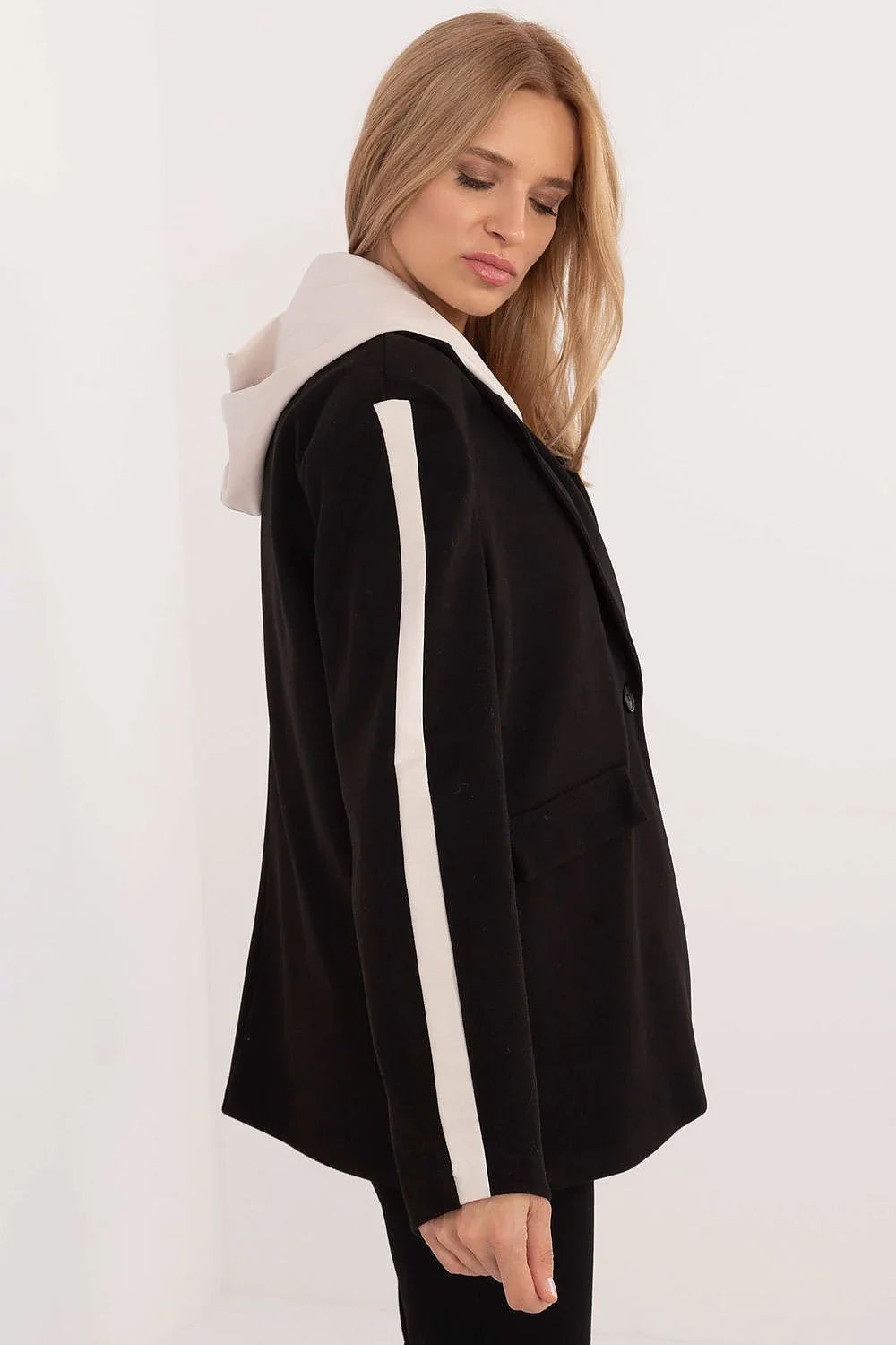 Women's Blazer - Stretchable - Button - Black -Guocali
