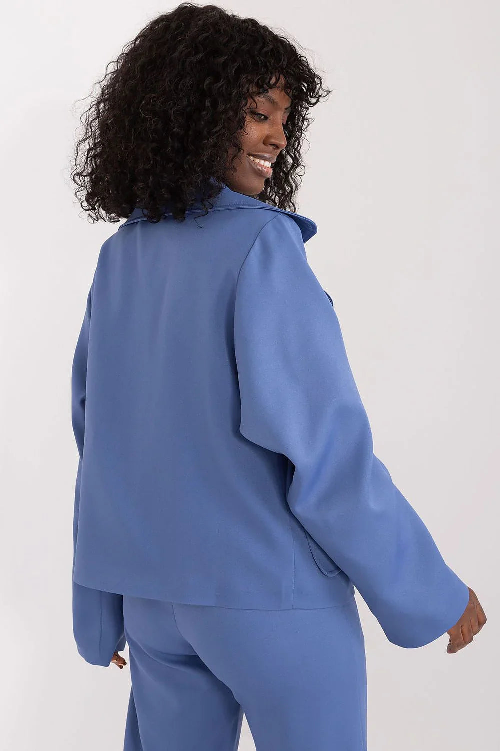Women's Blazer - Stretchable - Double-Breasted - Blue -Guocali