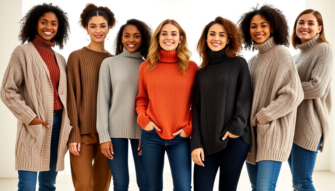 Women’s sweaters collection featuring stylish knitwear looks