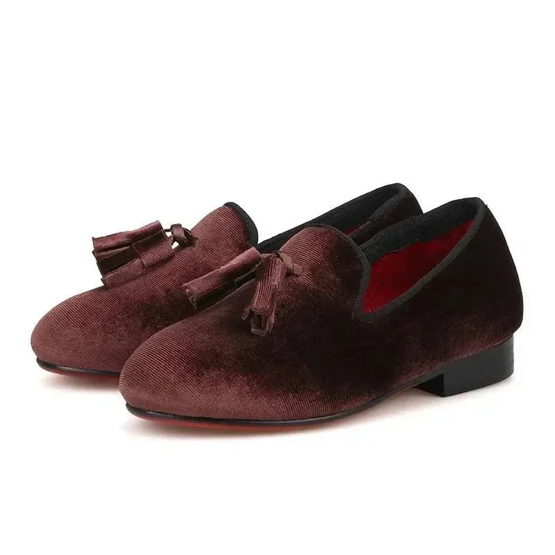 Kids Casual Tassel Dress Loafers - Slip-On Flat Slip-On Shoes