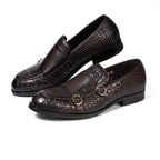 Men Apron Toe Dress Loafers - Buckles Monk Strap Formal Dress Shoes
