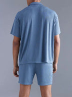 Men’s Collared Shirt and Shorts Set