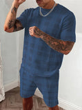 Men’s Plaid T-Shirt and Shorts Set