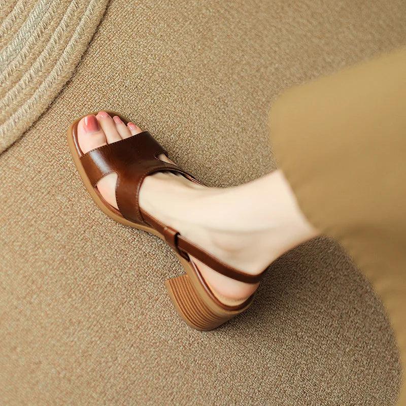 Open-Toe Buckle Strap Sandals for Women