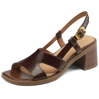 Open-Toe Buckle Strap Sandals for Women