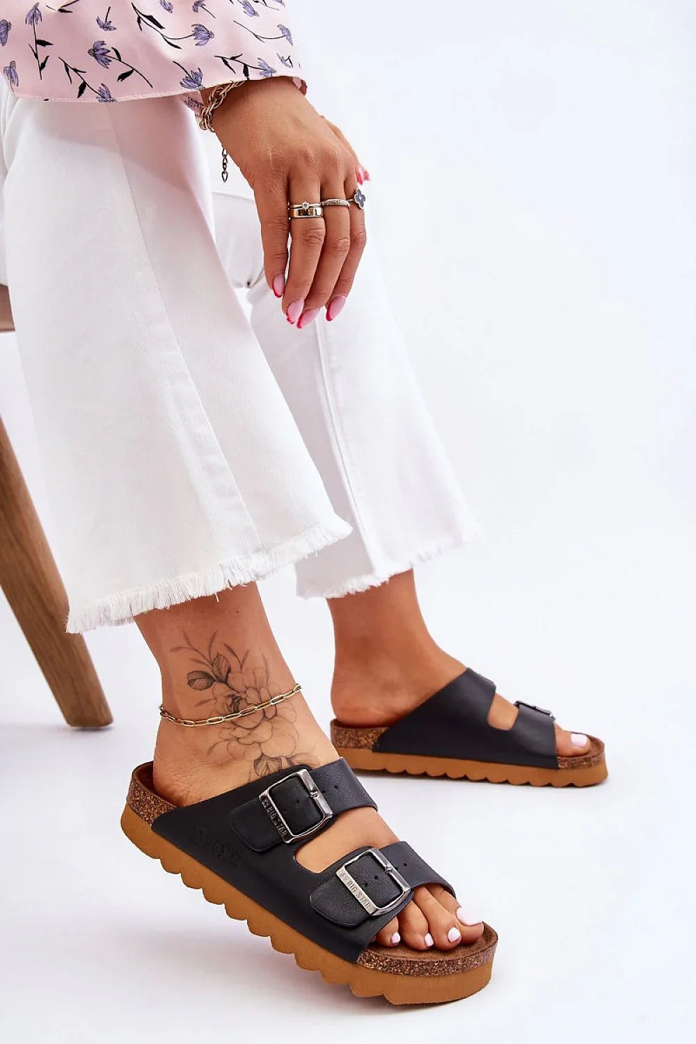 Women Buckle Ergonomic Platform Flip Flops