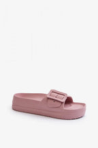 Women Buckle Platform Flip Flops