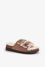 Women Buckle Platform Lounge Slippers