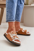 Women Buckle Platform Lounge Slippers