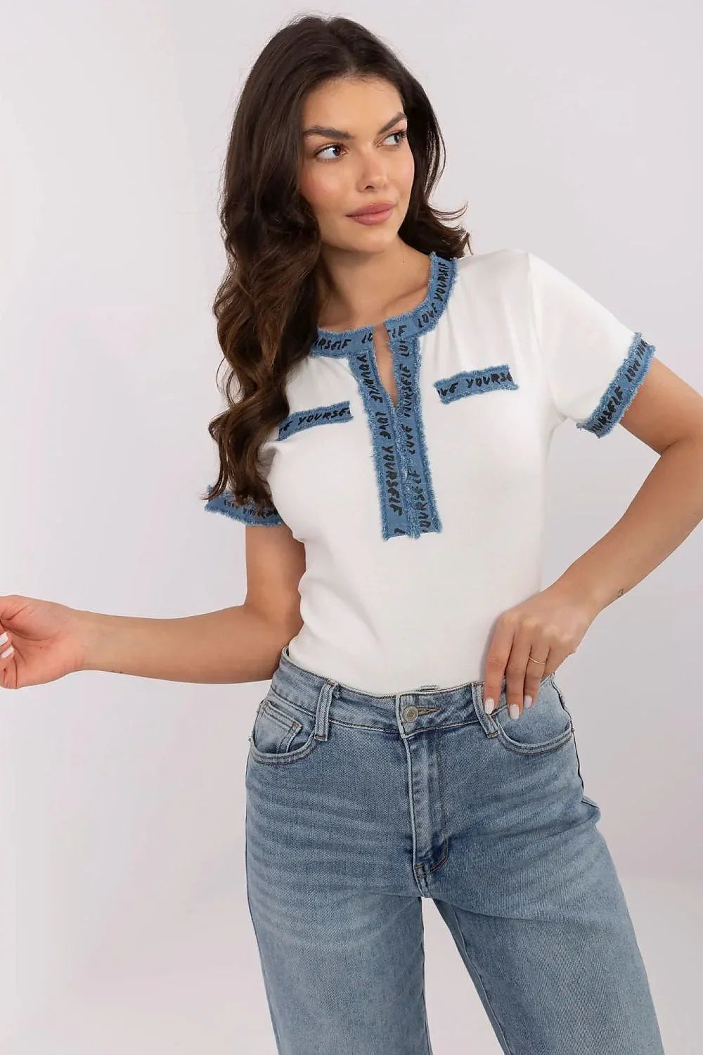 Women Draped Blouse – Lightweight – V-Neck