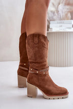 Women Heel Boots - High Block Shoes