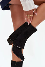 Women Heel Boots - Mid Block Shoes