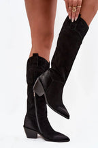 Women Heel Boots - Mid Block Shoes