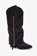 Women Heel Boots - Mid Chunky Shoes