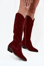 Women Heel Boots - Mid Cuban Shoes