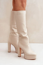 Women Heel Boots - Very High Block Shoes