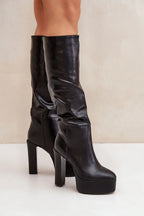 Women Heel Boots - Very High Block Shoes