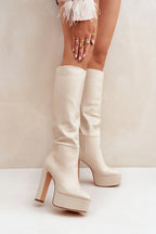 Women Heel Boots - Very High Block Shoes