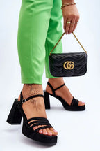Women High Platform Block Heel Sandals