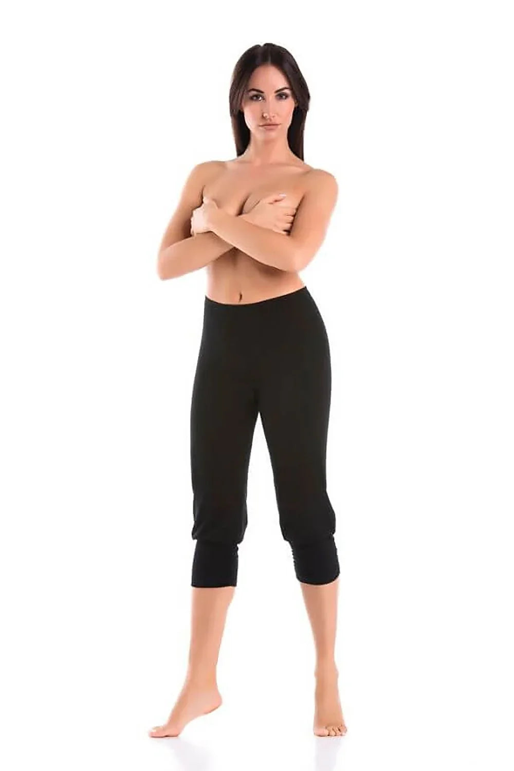 Women High Waist Breathable Capri Gym Leggings