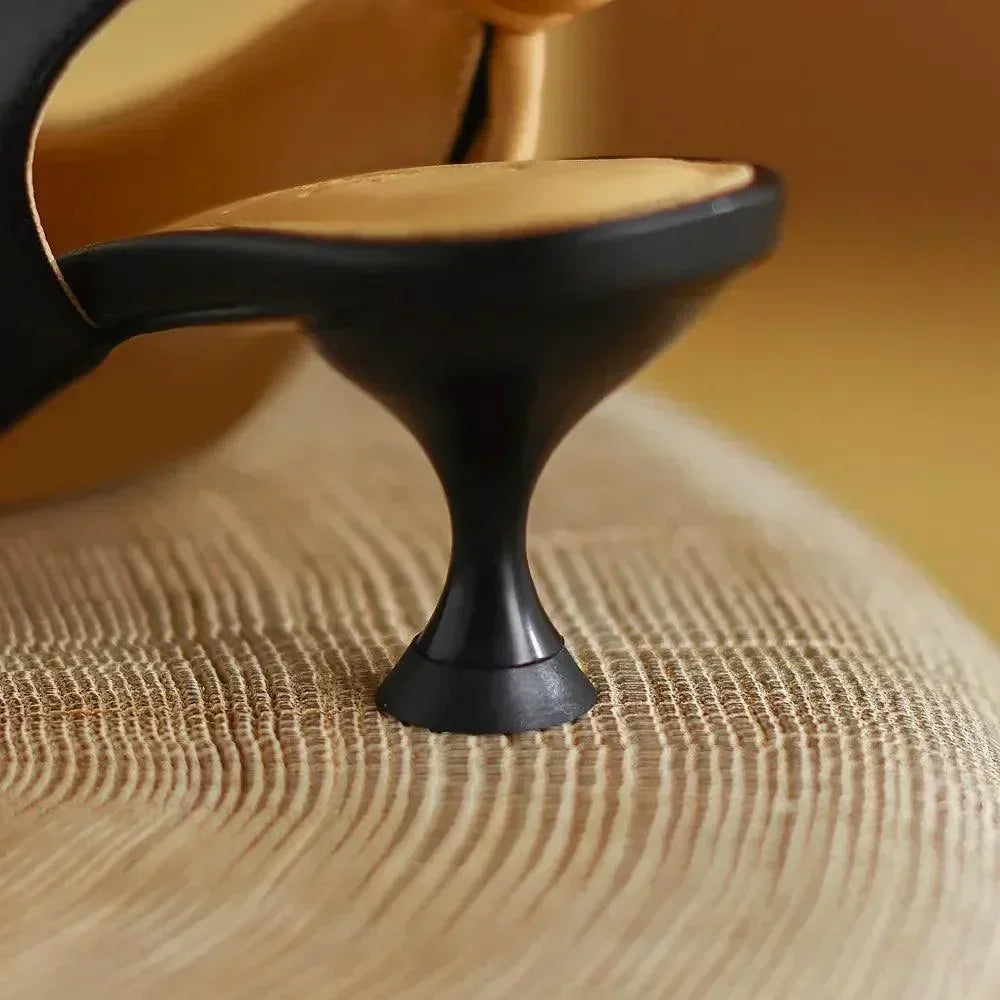 Women Leather Knot Slingback Kitten Heels