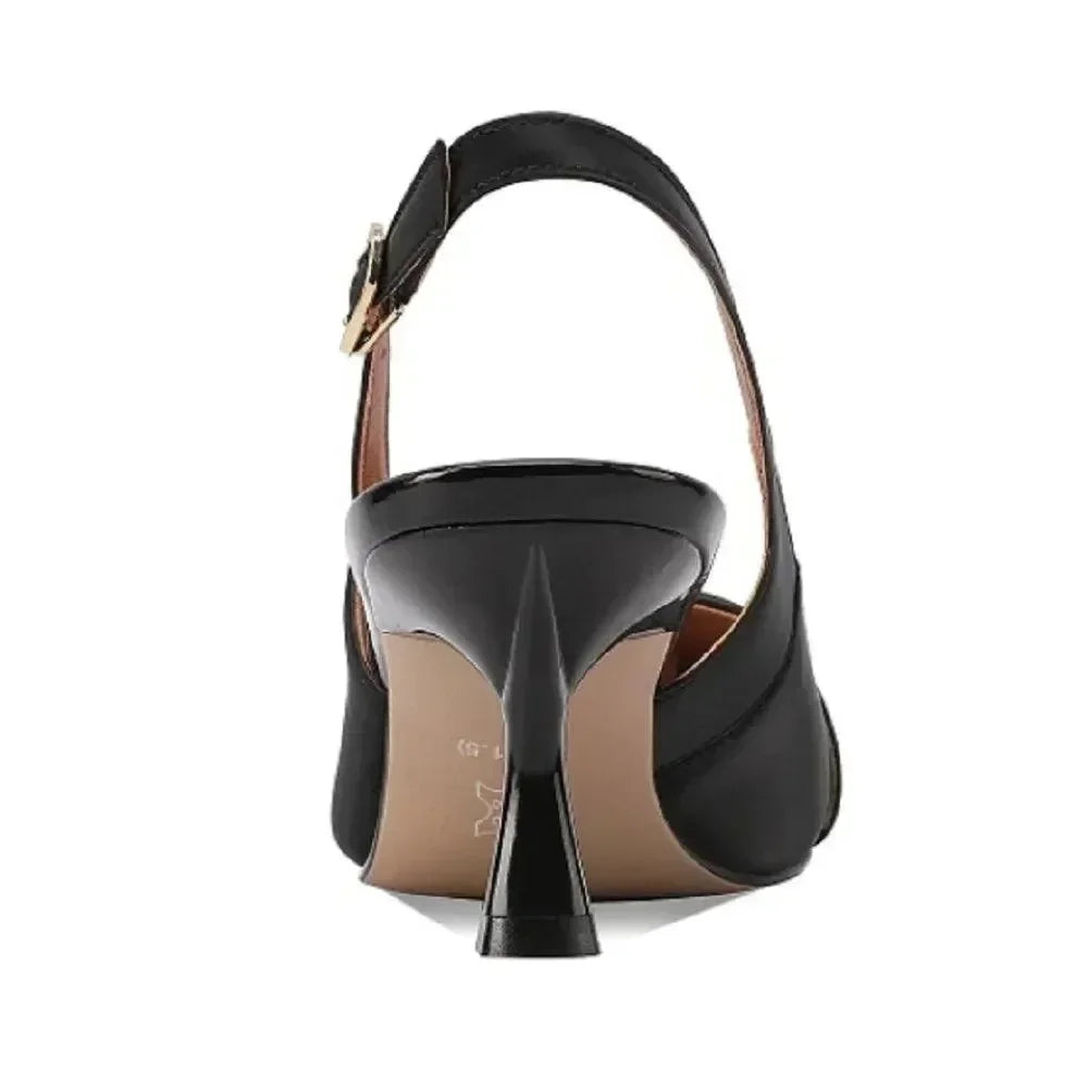 Women Leather Pointed Toe Slingback Heels