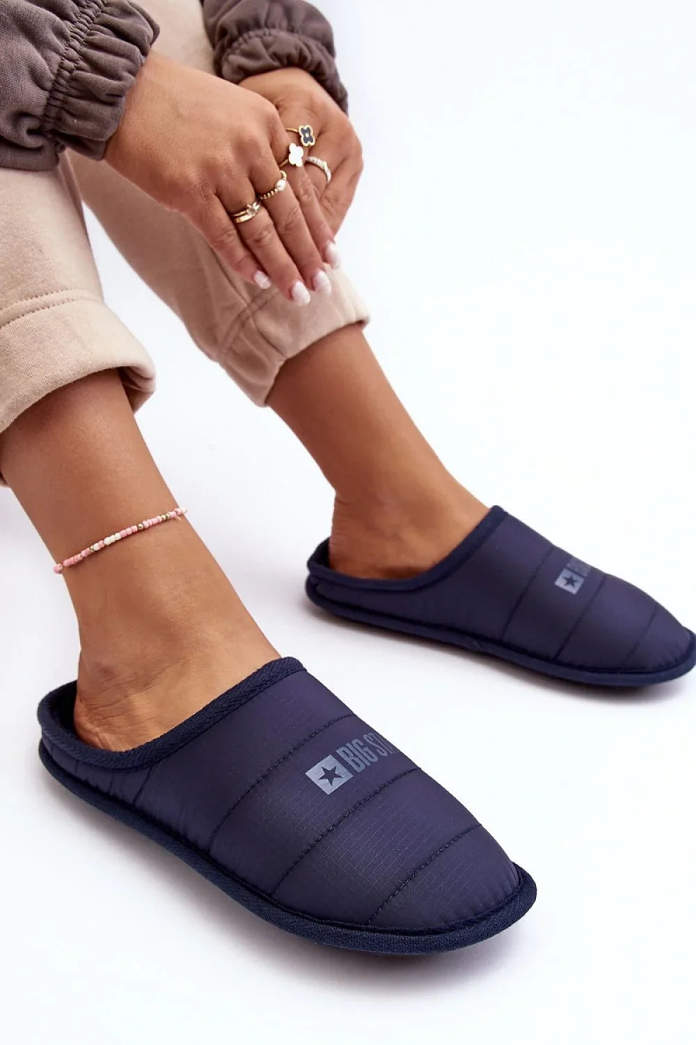 Women Logo Stitched Winter Slippers