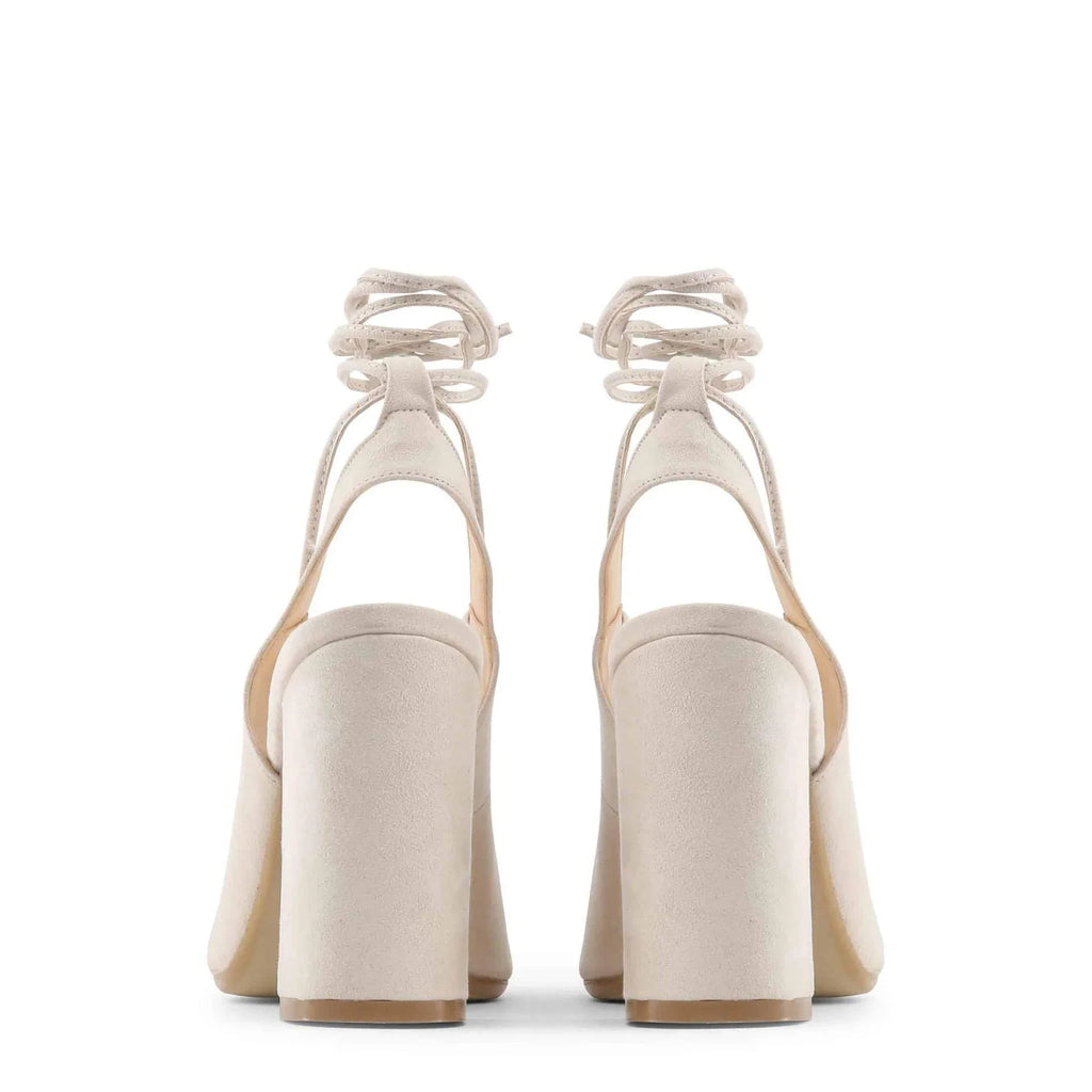Women Made in Italy Beige Block Heel Sandals